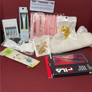 Home Party Supplies Set with Pink and Gold Accents